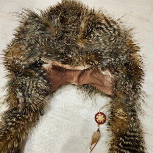 Bolli Imports Spirit Hood, Brown Beige Faux Fur